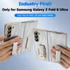 Oatsbasf for Samsung Galaxy Z Fold 8 Ultra Leather Case,with 360° Metal Kickstand & Finger Strap, Shockproof Hinge Protection