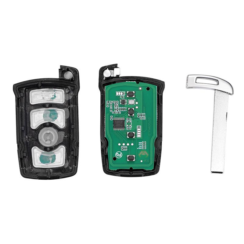 DKHN5 4 кнопки Брелок для ключа автомобиля BMW CAS1 Чип ID46 315/315LP/433/868 МГц Замена смарт-ключа для E65 E66 7 серии Необрезанный лезвие HU92