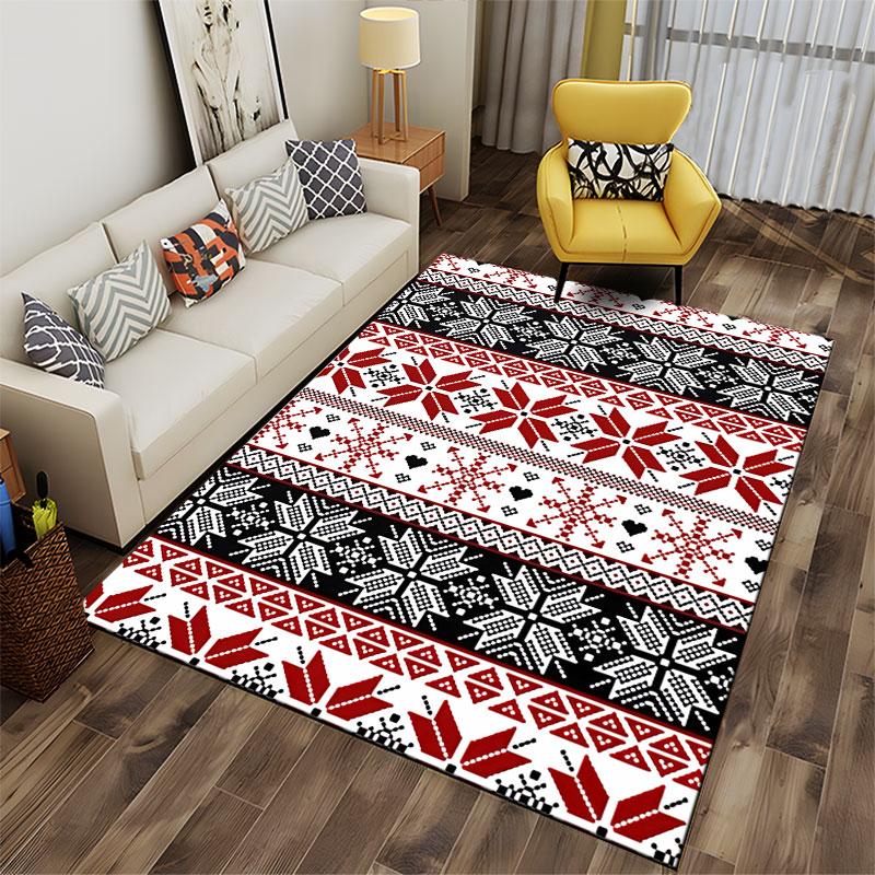 Nordic Snowflake Pattern Carpet suitable as a non-slip mat for the living room or bedroom sofa