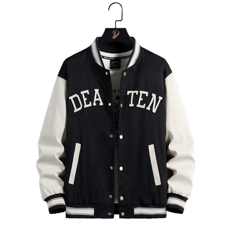 Мужская тонкая бейсбольная куртка большого размера с вышивкой для весны и осени