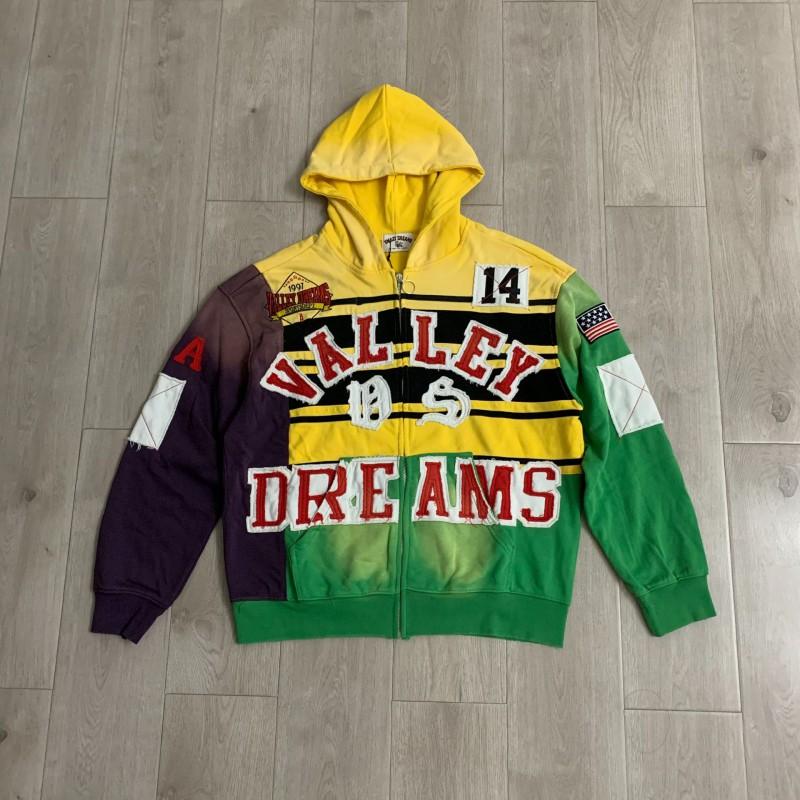 Mens Oversized Hooded Sweatshirt With Embroidered Floral Patchwork Cotton Blend Loose Fit Streetwear