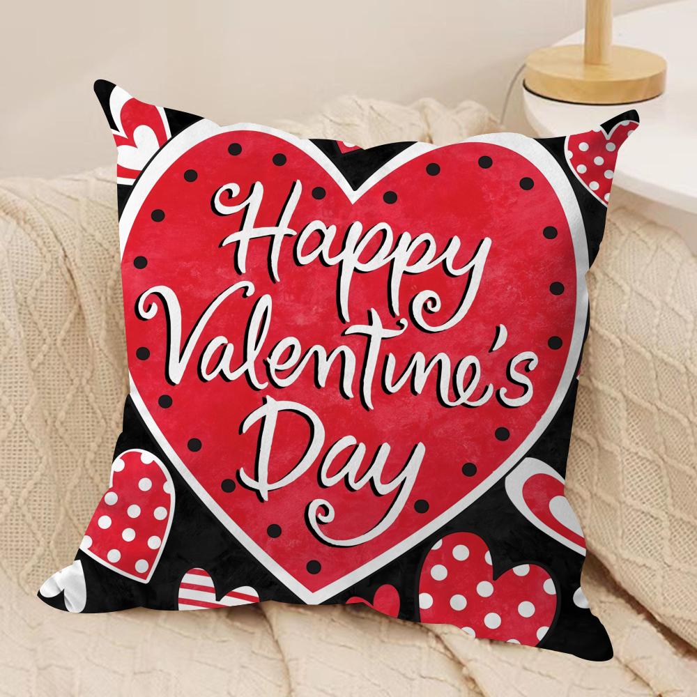 Heart Graffiti art Cushion Cover Soft Plush Fabric DoubleSided Printed Cushion Covers for All Seasons Modern HomeDecor Gift