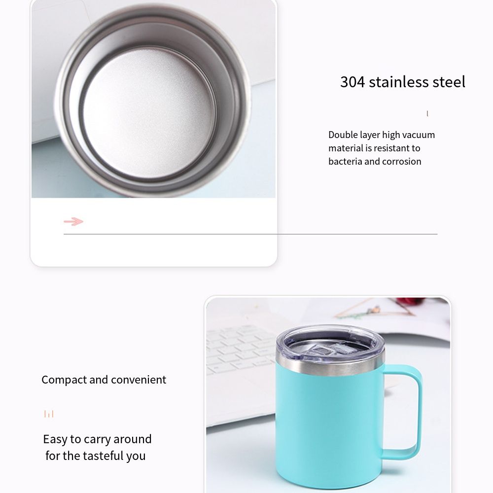 Кружка с двухслойной ручкой 12 унций/14 унций термос чашка практичный подарок кружка для кофе на открытом воздухе спорт