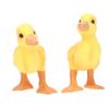 1 Pair Simulation Mini Yellow Duck Mode Solid Miniature Farm Duck Figurine for Birthday Gift