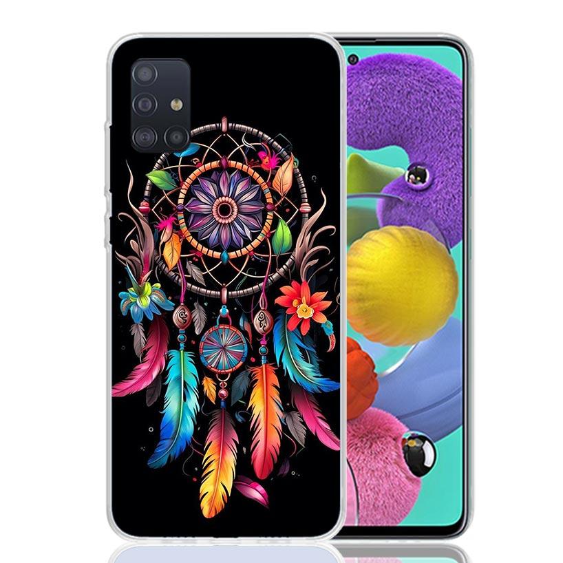 Ретро Ловец Снов с Перьями Чехол для Телефона Для Samsung Galaxy A52 A32 A22 A12 A02S A50S A30S A51 A31 AA71 Note 20 Ultra 10 S10 Plus G