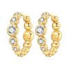 Original S925 Silver Zircon Gold Lining Vintage Hoop Earrings for Women Birthday Party Wedding Gift Jewellery