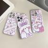 Для iPhone 16 15 14 Samsung S23 A52 A33 A73 A53 Huawei Xiaomi Redmi OPPO Vivo Фиолетовый Стиль Милый Кролик Полная Камера Защитный Жесткий Ударопрочный Чехол Для Телефона