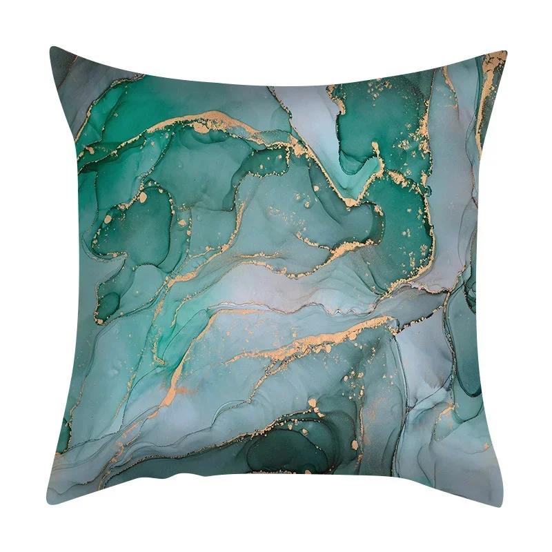 Чехол для подушки с мраморной текстурой, фиолетовая цветная полосатая наволочка с принтом в виде скалы, декор для гостиной и дома