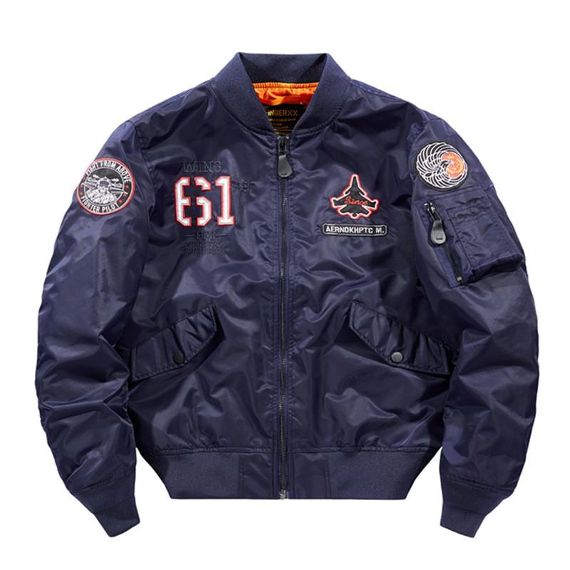 Mens Casual Short Bomber Jacket With Multiple Pockets Water-Resistant Nylon Workwear Outerwear