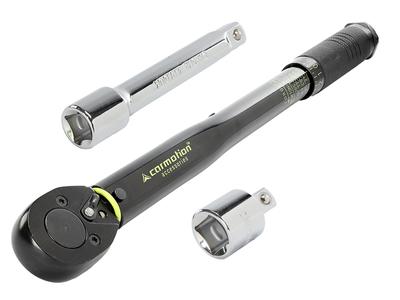 Ключ динамометрический 28-210 Нм, 1/2" + переходник 1/2" > 3/8" + удлинитель 125 мм, сертификат калибровки