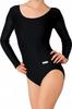 SASAKI Художественная гимнастика тренировочный купальник с длинным рукавом черный M 7015 женский U-образный вырез (В)