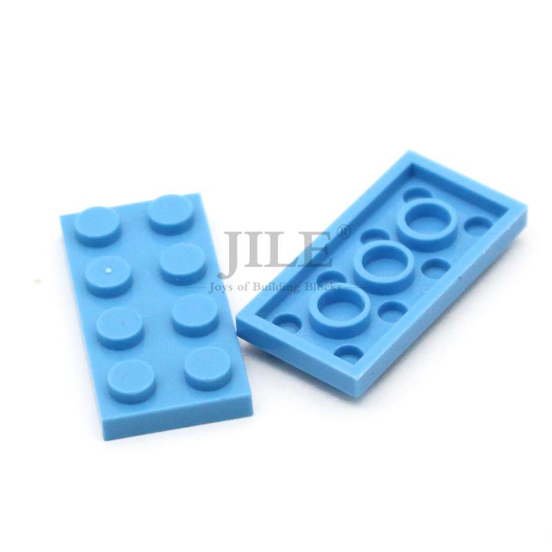 100pcs Moc Tiles Plate 2x4 3020 Short Piece DIY Classic Base Building Blocks Bricks Compatible City Street Scene Assembles Toy