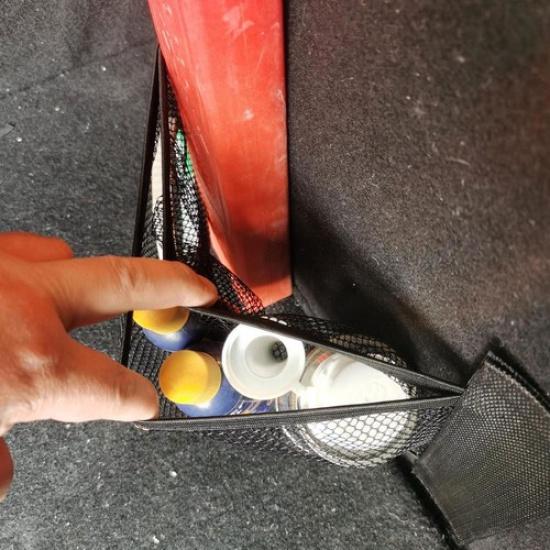 Black Elastic Mesh Car Trunk Organizer Fixing Bet Storage Bag Storage Accessory