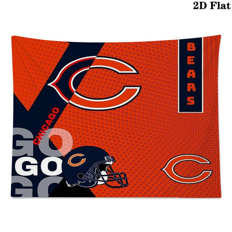Chicago Bears Wall Tapestry Aesthetic Wall Hanging Printed Fabric Blanket Decorative Tapestries for Bedroom Living Room Home Decor