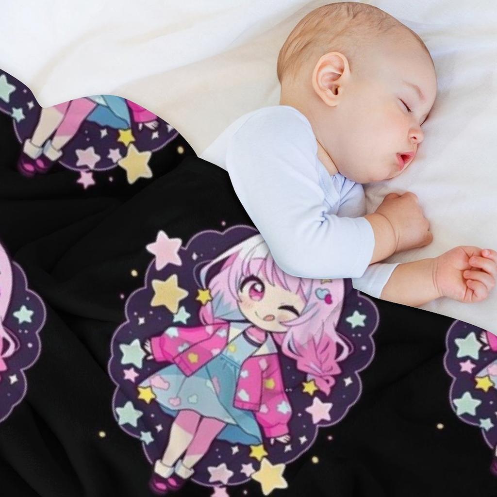Футболка Project Sekai, плед Emu Otori Cute Stars Kawaii Chibi, манга, для детского дивана/кровати, пледы на Хэллоуин.