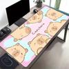 Large Multi-Size Non-Slip Rubber Base Cute, Happy, Capybara Mouse Pad, Stitched Edges Keyboard Desk Mat for School, Office, Home, Gift for F