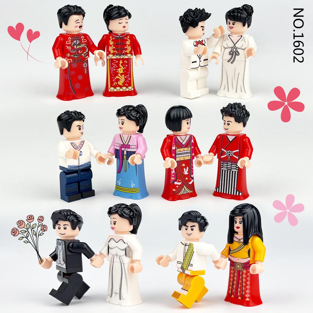 MOC Городская Серия Свадебная Минифигурка Строительные Блоки Игрушки