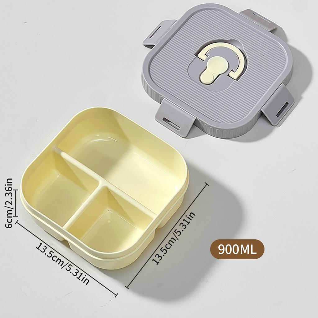 2/3 Grids Reusable Square Plastic Bento Lunch Box Portable Divided Fruit Salad Food Container Kids Students Microwave Heatable