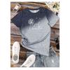 Summer Gradient Dandelion Pattern Printed Women's T-shirts Fashionable Street Round Neck Straight Tube Short Sleeved Top