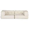 2 Seater Modular Sofa Cream 140 x 70 x 36 cm Fabric