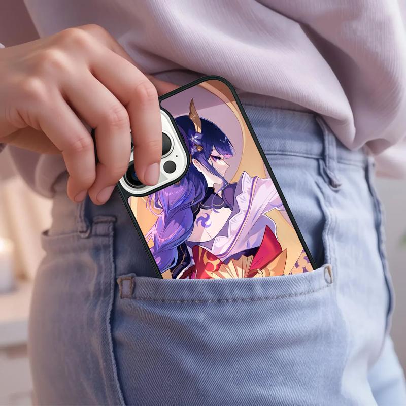 Raiden Shogun Baal Genshin Impact Phone Case For iPhone 17 Air 15 16e 14 13 Pro Max Coque 12 11 Pro Max PLUS cover