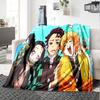 Winter Fantasy Slayer Group Flannel Blanket, Soft Polyester, Modern Design, All-Season for Camping, Travel, Gifts for holidays or birthdays