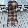 2024 Korean Style Women's Plaid Snood: Extra Long, Warm & Versatile Scarf for Autumn/Winter