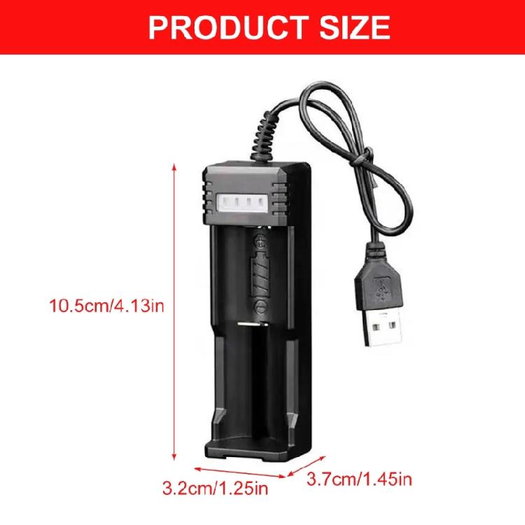 Однослотовый адаптер для зарядки аккумуляторов 26650/18650, USB-совместимый, Plug and Play, ABS-текстура, для дома и офиса