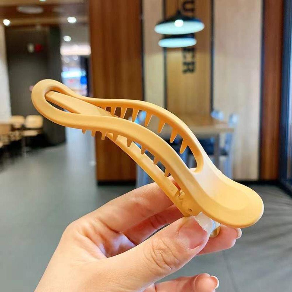 Wild Simple Girls Matte Women Seamless Plastic Hair Claw Duckbill Clip Face Wash Hairpin