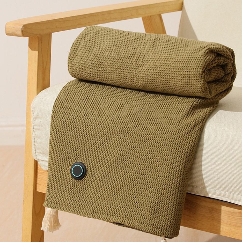 USB Heating Electric Blanket Wearable Towel Body Warmer Washable Heated Blanket Pad Carpets Mat Pad Sleeping Outdoor Use