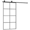 VidaXL Porte Coulissante et Kit de Guincaillerie Porte Givrée Rail Coulissant Butées de Porte Bloc Anti-saut 102,5x205cm 3152144