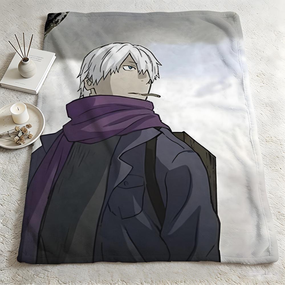 anime MMushishiI Throw Warm Soft Flannel Blanket Multiuse for Sofa Bed Camping Travel Nap