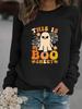 Autumn/Winter Women's Spider Web & Ghost Print Long-Sleeve Hoodie