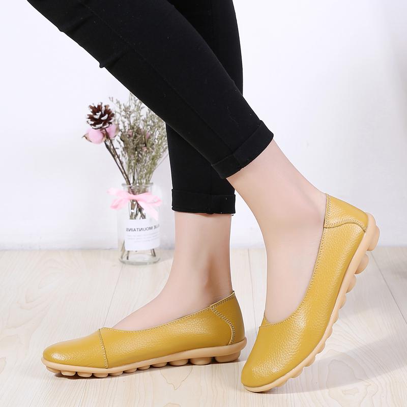 Women Leather Driving Moccasins Comfort Flats Casual Slip On Blue Nurse Plus Size Summer Ballet Shoes for Girl