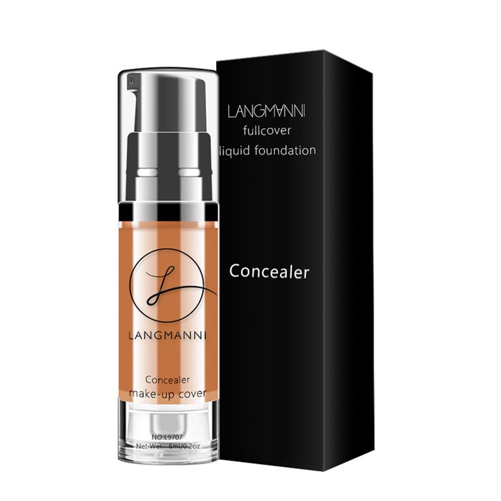 Langmanni Liquid Foundation Concealer, осветляющий цвет кожи, водонепроницаемый, не тающий BB-крем для макияжа
