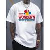 Европейские размеры Мужская оверсайз белая футболка с надписью Stop Wonder'N and Get Ya Bread Up! Принт со слоганом и долларовой купюрой - Модная футболка в уличном стиле