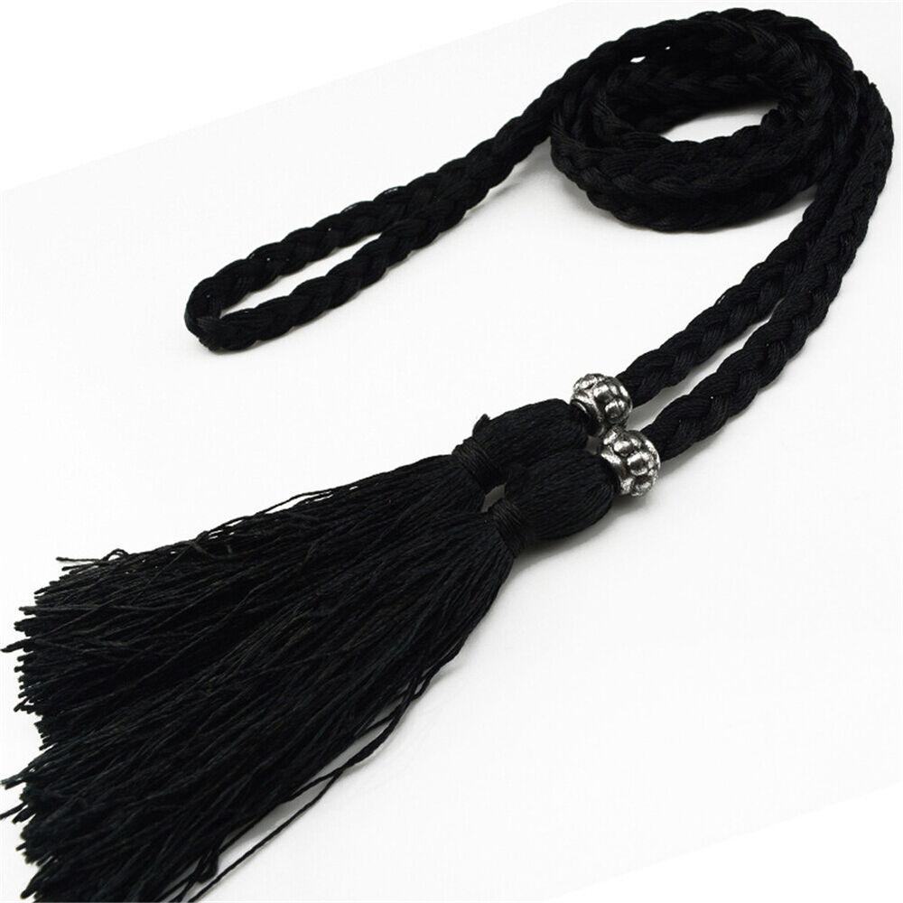Woven Tassel Belt Self-Tie Dress Belt Waist Decoration Rope Braided Boho Style