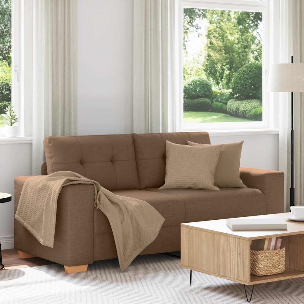 Loveseat Sofa in Brown 180 x 77 x 82 cm Fabric
