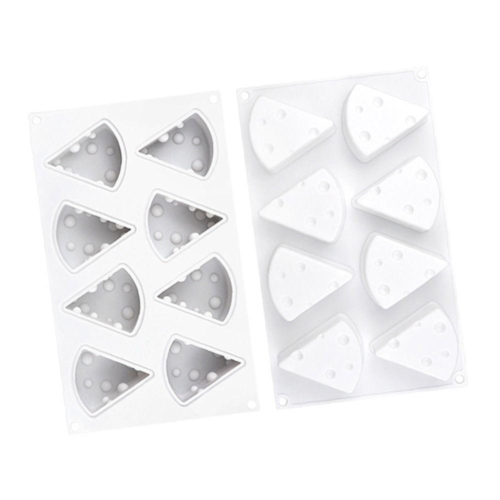 Heat Resistant Cheese Shape Silicone Mold 8 Cavity French Pastry Mold Creative Baking Mold Pudding