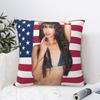 Katseye Sophia Наволочка на квадратную подушку с американским флагом Полиэстер Декоративная подушка Креативная наволочка