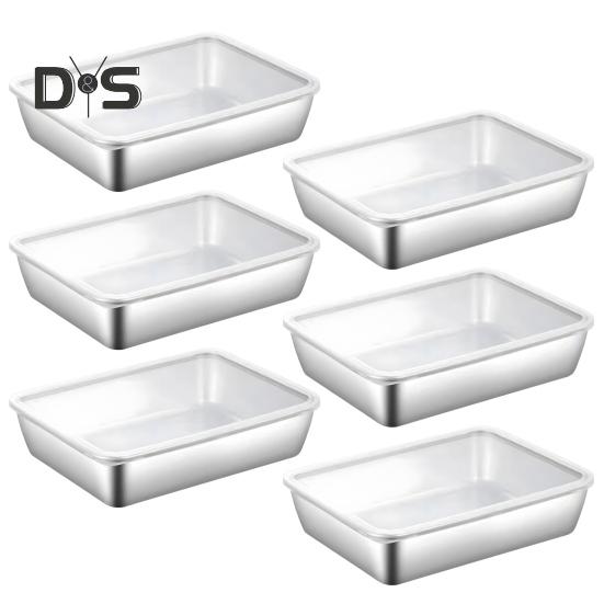 Ланч-бокс из нержавеющей стали с прозрачной крышкой, герметичный пищевой контейнер для сыра, мясных деликатесов, фруктов, духовки, выпечки, пикников, с рельефным дном, с узорами для еды