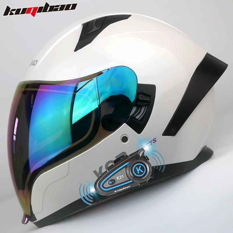 Full Face Motorcycle Helmet Dual Visor 3C Certified Lightweight All With Bluetooth Intercom