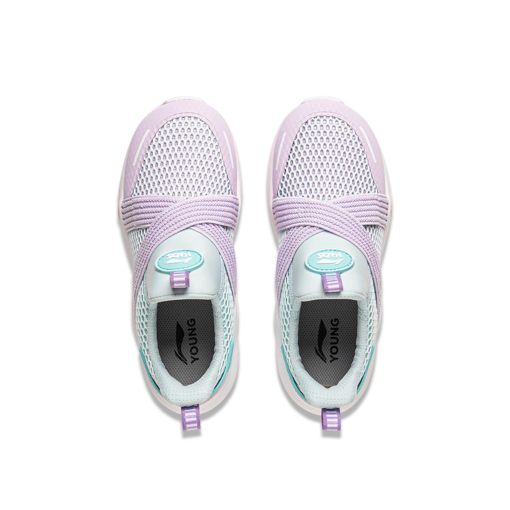 Li Ning Kids Sports Lifestyle Series Fabric Soft Lightweight Fashion Shock Absorption Rebound Low-Top Casual Shoes Kids Casual Shoes Purple YKNU120-6