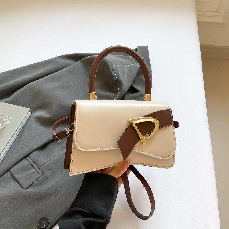 Модная контрастная расцветка Новая нишевая текстурная сумочка Повседневная универсальная простая на плечо мессенджер