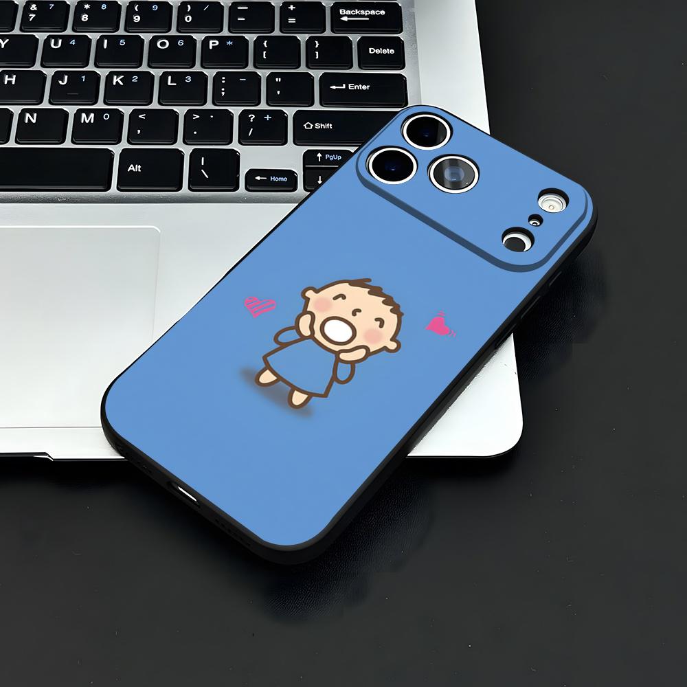 M-MINNA NO T-TABO Phone Case For IPhone 17 Air 16 E Pro Max 15 14 13 Mini 12 Pro 11 Max Plus Black Soft Shell