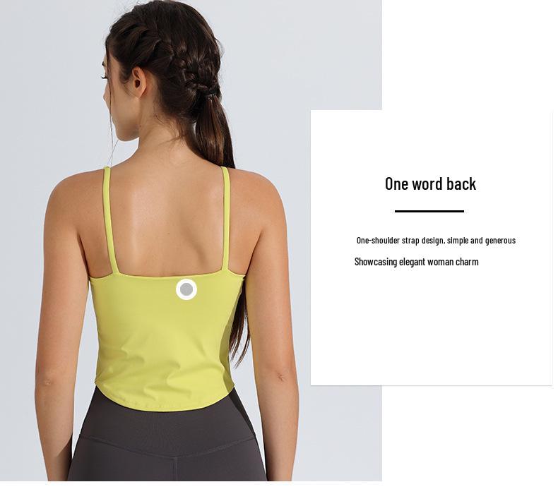 Спортивный бюстгальтер с подкладкой, топ-майка для йоги, женский ударопрочный топ на тонких бретелях