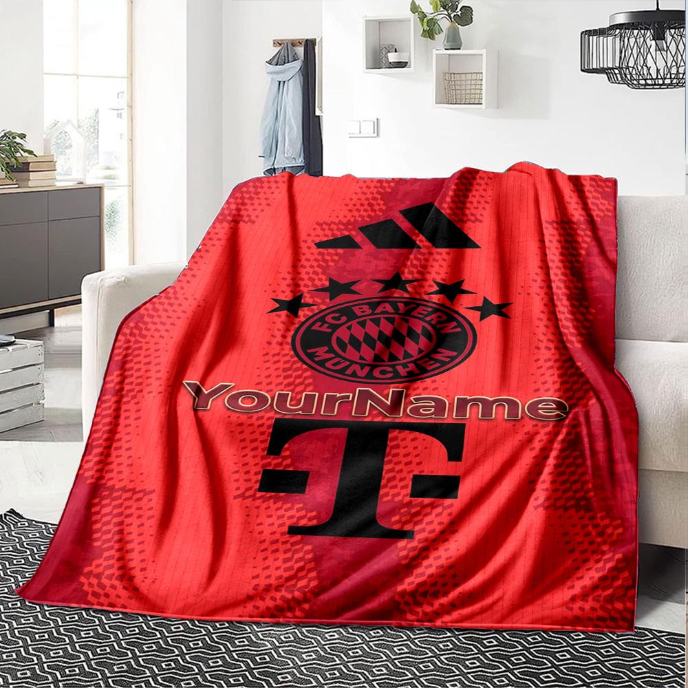 Bayern Munich Customize Text Blanket Multi-purpose Customizable Blanket Ultra-Soft Throw For Chair Picnics Nap Seaside for All Occasions