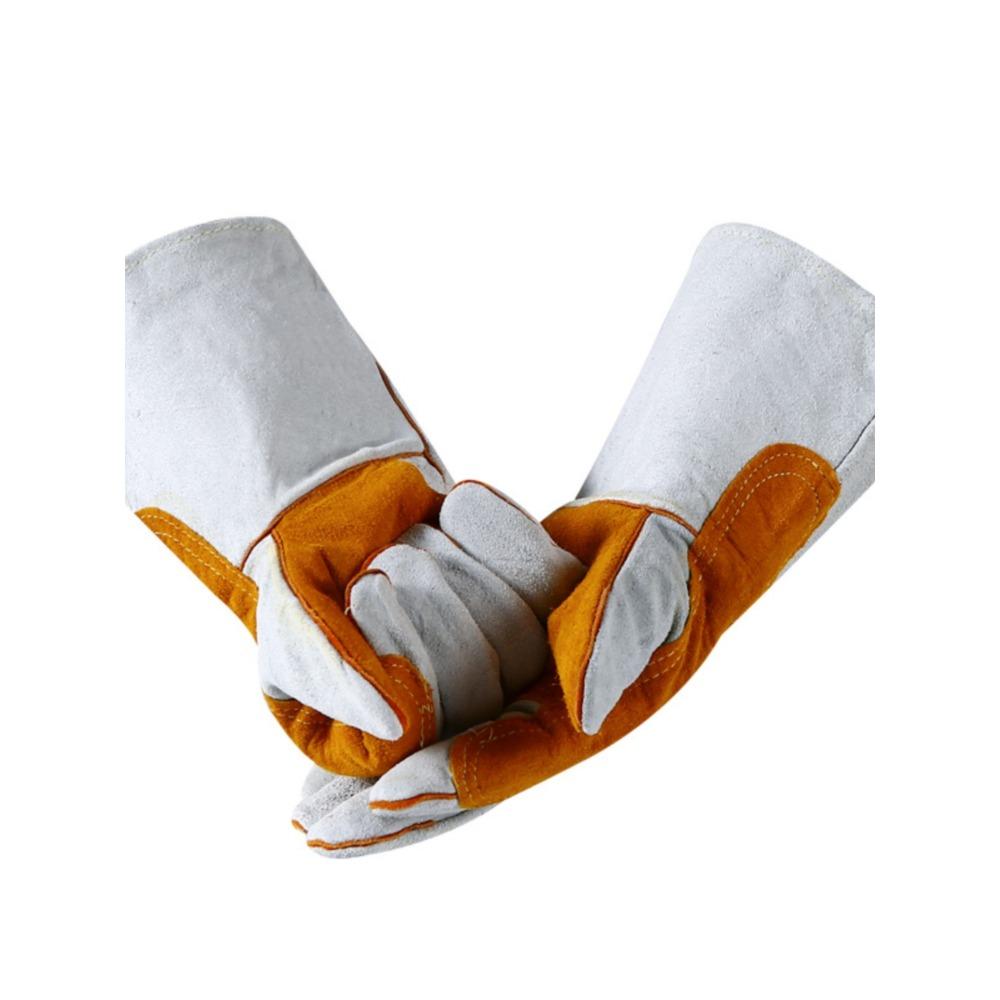 Длинные перчатки из воловьей кожи для электросварки, перчатки для сварки, теплоизоляции, защиты труда на сталелитейном заводе