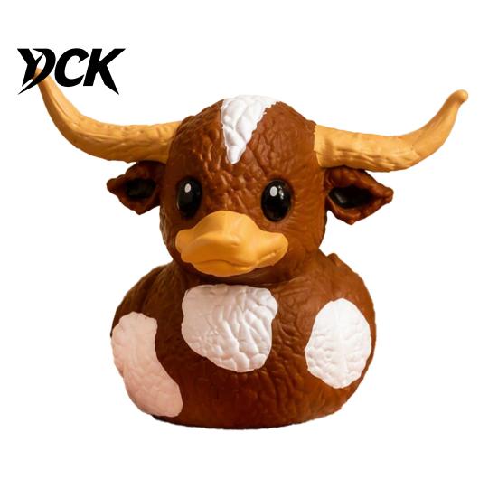 Miniature Animal Statue for Car Console Longhorn Calf Duck Resin Ornament, Country Style Cow Figurine Home Office Shelf Display Small Gift Lovers And