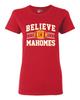 Женская футболка с надписью Believe in Mahomes для фанатов футбола Kansas City, спортивная футболка DT, унисекс